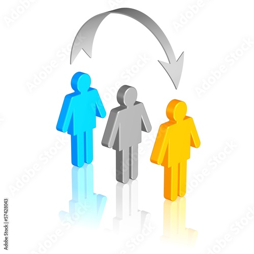 Illustration: Geheimnis, Informationen weitergeben - Person auslassen Geheimnis, Informationen weitergeben - Person auslassen