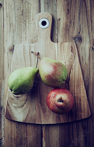 Photo: Pears on a kitchen board Pears on a kitchen board