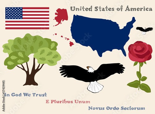 Vector: United States of America symbols United States of America symbols