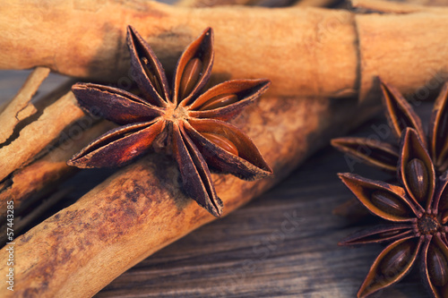 Photo: Star anise and cinnamon Star anise and cinnamon