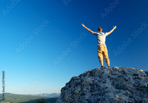 Photo: Winner on the mountain top Winner on the mountain top