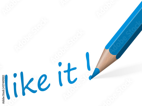 Vector: Stift mit Text " like it! " Stift mit Text " like it! "