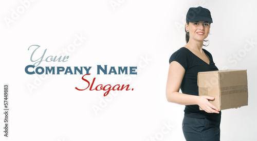 Illustration: Smiling Delivery girl Smiling Delivery girl