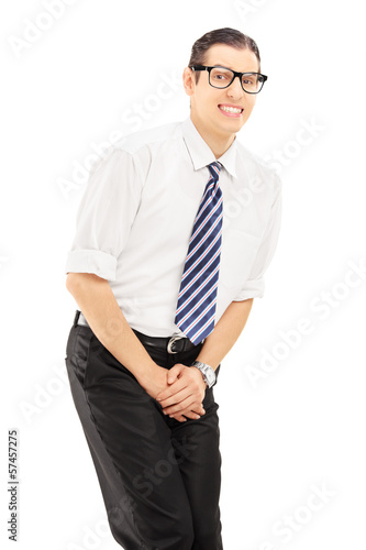 Photo: Young man with bladder control problem Young man with bladder control problem