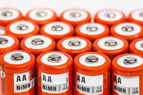 Photo: Orange rechargeable alkaline batteries Orange rechargeable alkaline batteries