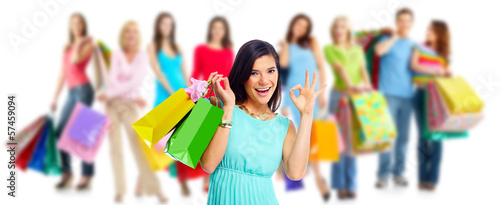 Photo: Woman with shopping bags. Woman with shopping bags.
