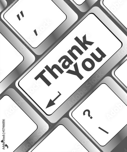 Photo: Computer keyboard with Thank You key, business concept Computer keyboard with Thank You key, business concept