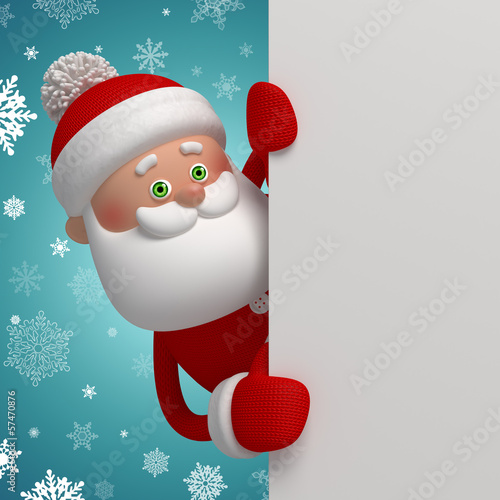 Photo: 3d Santa Claus holding white page, place your text 3d Santa Claus holding white page, place your text