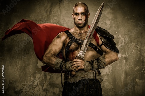 Photo: Wounded gladiator in waving coat Wounded gladiator in waving coat