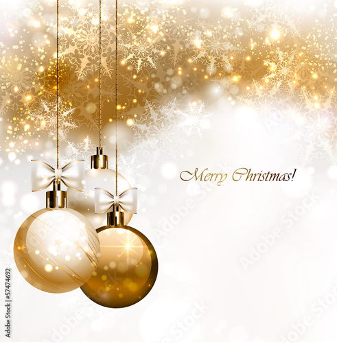 Vector: Christmas background with three Christmas baubles Christmas background with three Christmas baubles