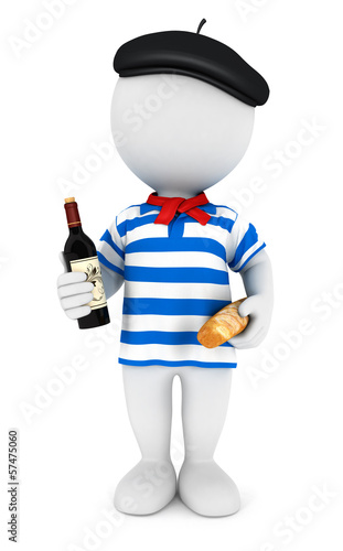 Illustration: 3d white people frenchman 3d white people frenchman