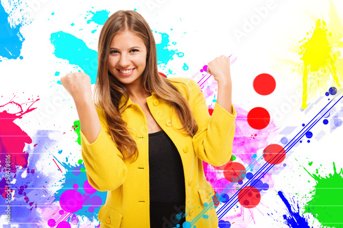 Photo: Colorful happy woman portrait Colorful happy woman portrait