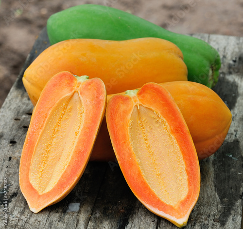 Photo: Yellow papaya in the garden Yellow papaya in the garden