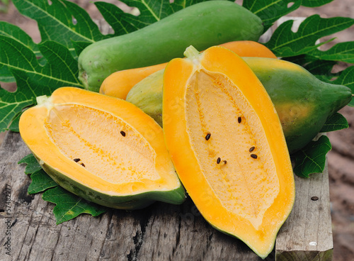 Photo: Yellow papaya in the garden Yellow papaya in the garden