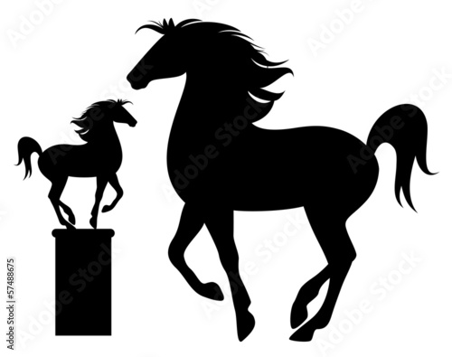 Vector: prancing horse black vector silhouette prancing horse black vector silhouette