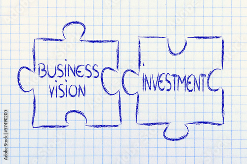 Illustration: business vision and investments,jigsaw puzzle design business vision and investments,jigsaw puzzle design