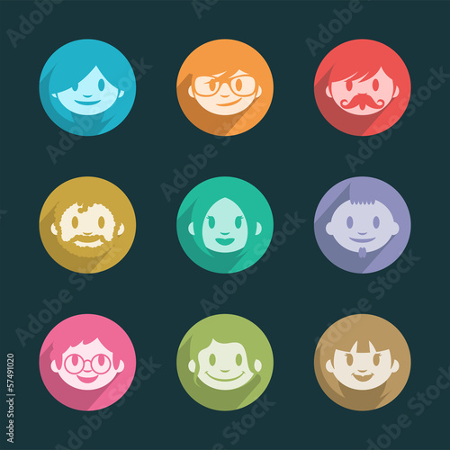 Vector: Iconos de caras sonrientes Iconos de caras sonrientes
