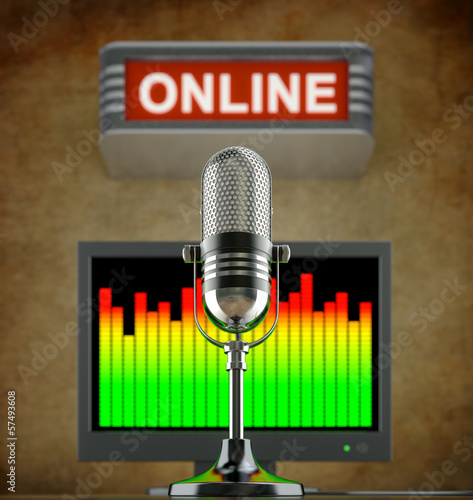 Illustration: Internet radio concept Internet radio concept