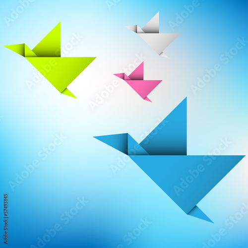 Vector: ptaki origami ptaki origami