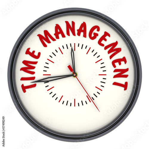 Illustration: Time management. Часы с надписью Time management. Часы с надписью