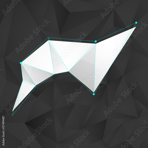 Vector: abstract background with black triangles and a white banner abstract background with black triangles and a white banner