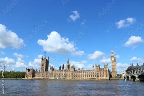 Photo: London, UK - Houses of Parliament and Thames river London, UK - Houses of Parliament and Thames river