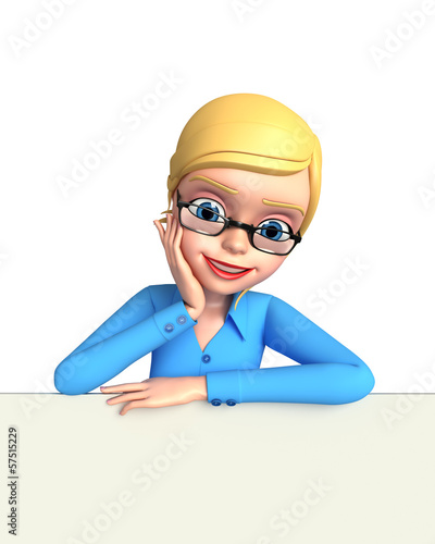 Illustration: Young girl with sign Young girl with sign