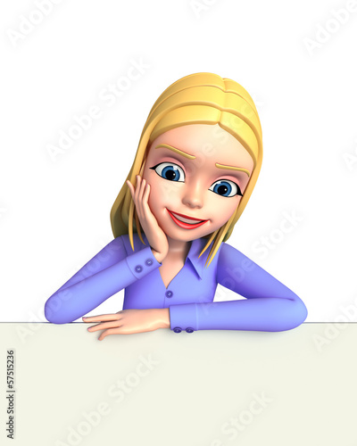 Illustration: Young girl with sign Young girl with sign