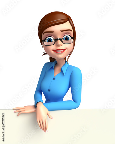 Illustration: Young girl with sign Young girl with sign