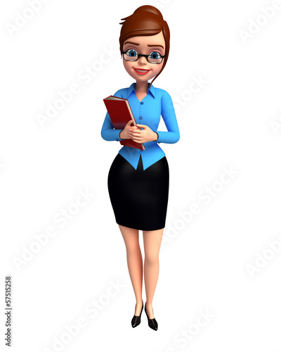 Illustration: Young girl with file Young girl with file