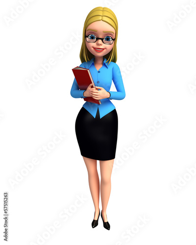 Illustration: Young girl with file Young girl with file
