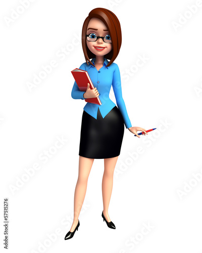 Illustration: Young girl with file Young girl with file