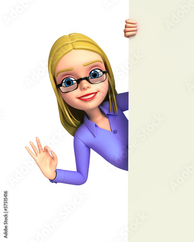 Illustration: Young girl with sign Young girl with sign