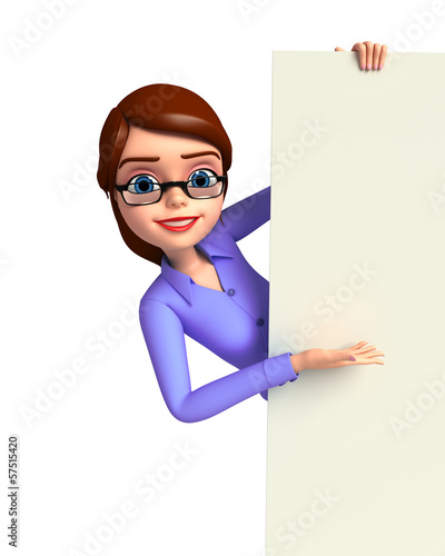 Illustration: Young girl with sign Young girl with sign