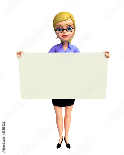 Illustration: Young girl with sign Young girl with sign