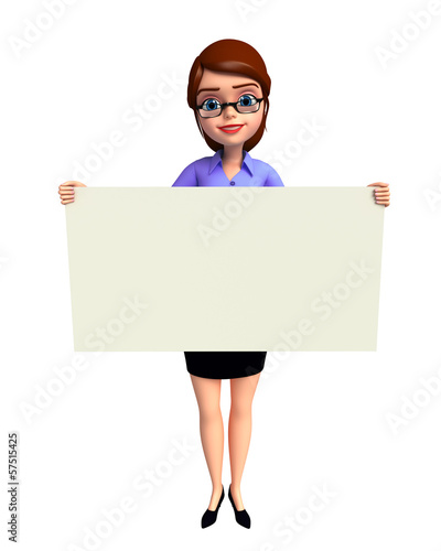 Illustration: Young girl with sign Young girl with sign