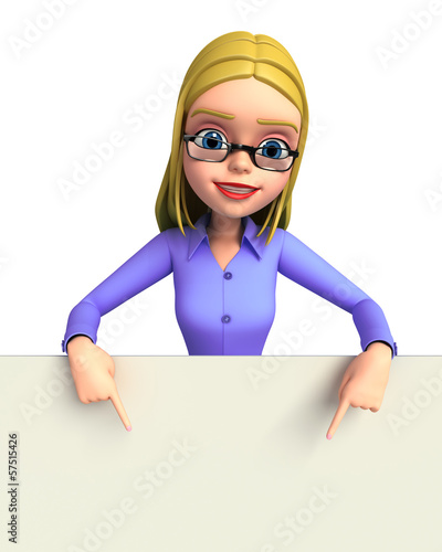Illustration: Young girl with sign Young girl with sign