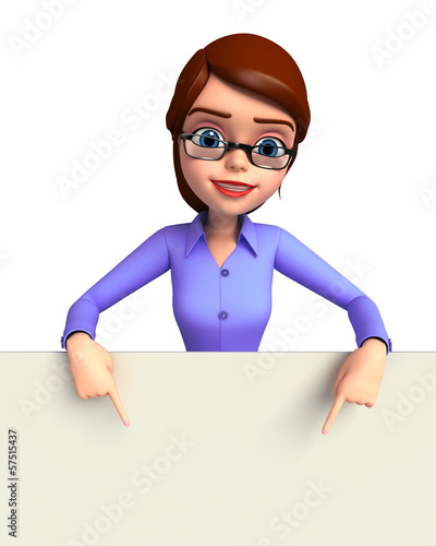 Illustration: Young girl with sign Young girl with sign
