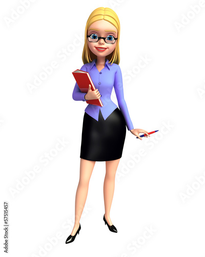 Illustration: Young girl with file Young girl with file