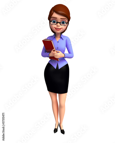 Illustration: Young girl with file Young girl with file