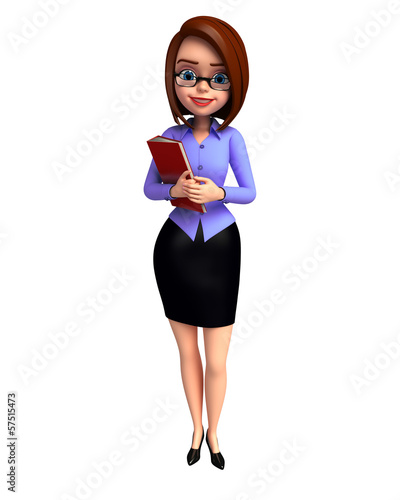 Illustration: Young girl with file Young girl with file