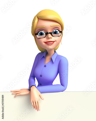 Illustration: Young girl with sign Young girl with sign