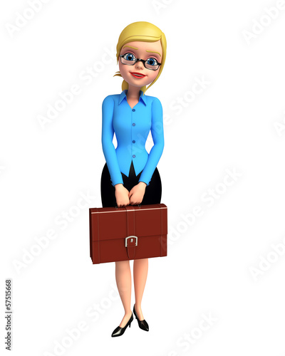 Illustration: Office girl with bag Office girl with bag