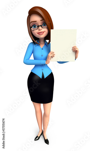 Illustration: Young girl with sign Young girl with sign