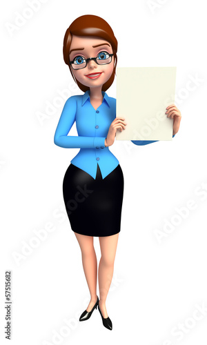 Illustration: Young girl with sign Young girl with sign