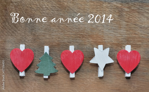 Photo: Bonne année sur fond en bois Bonne année sur fond en bois
