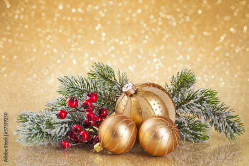 Photo: Christmas golden decoration Christmas golden decoration