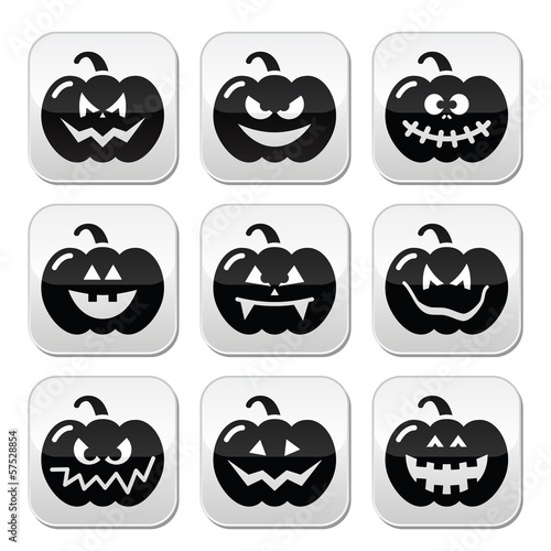 Vector: Halloween pumkin vector buttons set Halloween pumkin vector buttons set