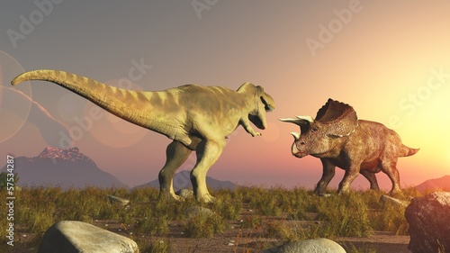  triceratops and tyrannosaurus rex dinosaurs jurassic