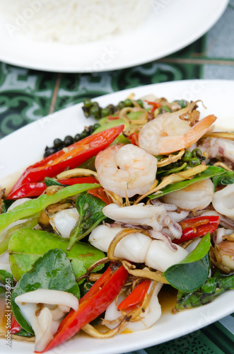 Photo: spicy cuisine on dish spicy cuisine on dish